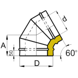 Отвод 60° сендвич CORAX