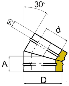 Отвод 30° седвич CORAX