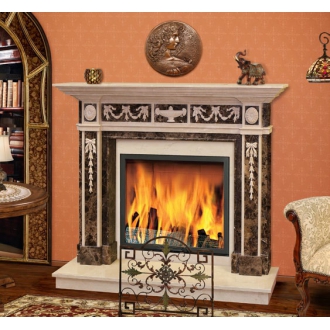 Камин Artevero Juventa. Мрамор Crema Marfil, Emperador