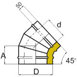 Отвод 45° сендвич CORAX