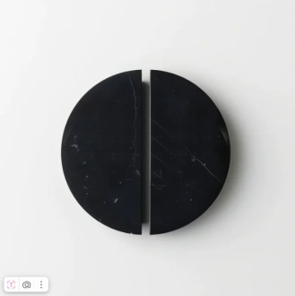 Мебельная ручка из мрамора Nero Marquina модель №7