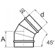 Отвод одностенный CORAX 45 градусов