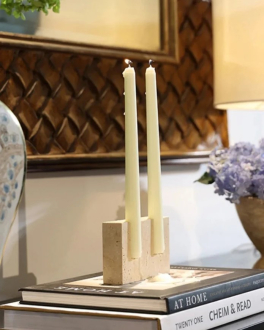 Подсвечник из натурального камня Травертин модель №02