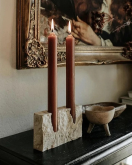 Подсвечник из натурального камня Травертин модель №01